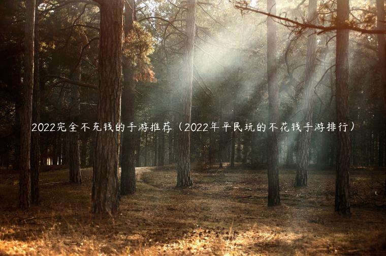 2022完全不充钱的手游推荐（2022年平民玩的不花钱手游排行）