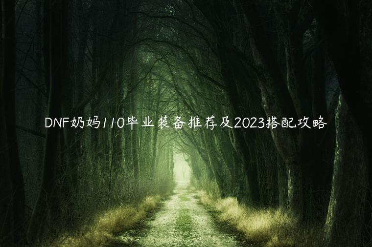 DNF奶妈110毕业装备推荐及2023搭配攻略