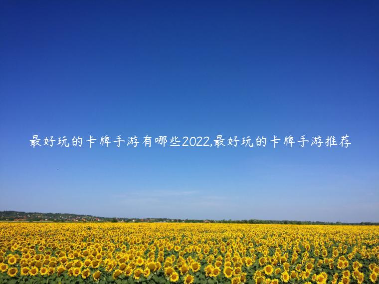 最好玩的卡牌手游有哪些2022,最好玩的卡牌手游推荐