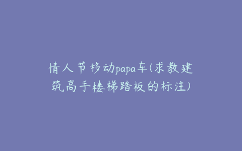 情人节移动papa车(求教建筑高手楼梯踏板的标注)