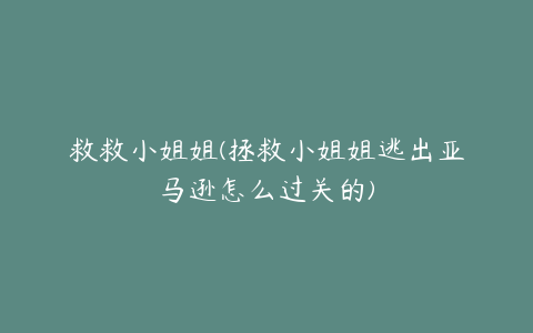 救救小姐姐(拯救小姐姐逃出亚马逊怎么过关的)