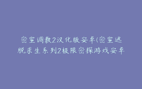 密室调教2汉化版安卓(密室逃脱求生系列2极限密探游戏安卓游戏如何下载)